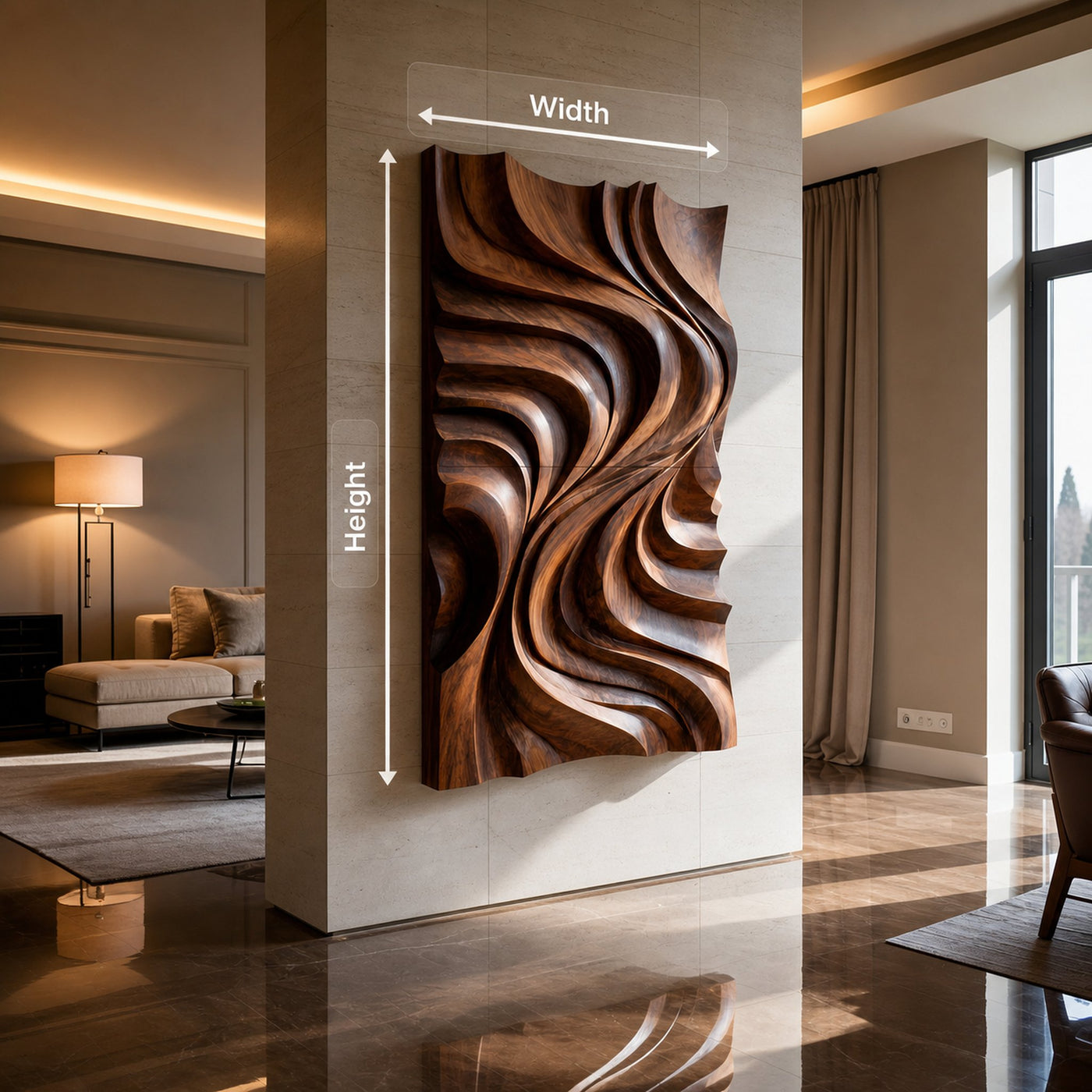 Contemporary Wall Art Piece Large Carved For Home Decor - product view 8
