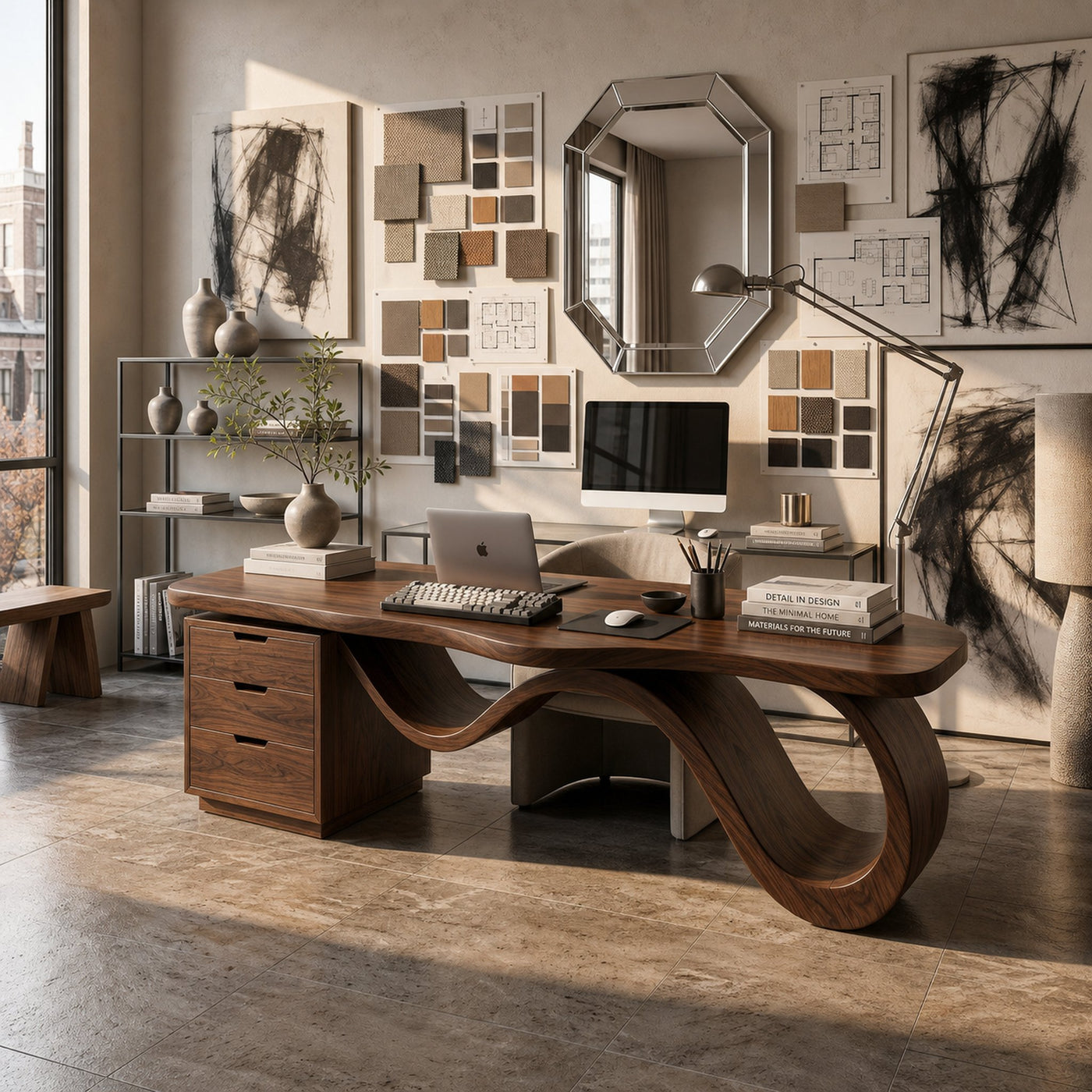 Contemporary Wave Base Executive Desk Design Studio - product view 6
