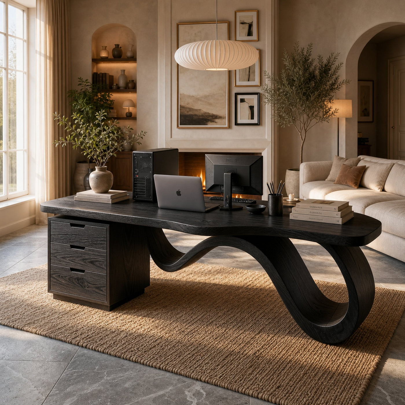 Contemporary Wave Base Executive Desk Design Studio - product view 7