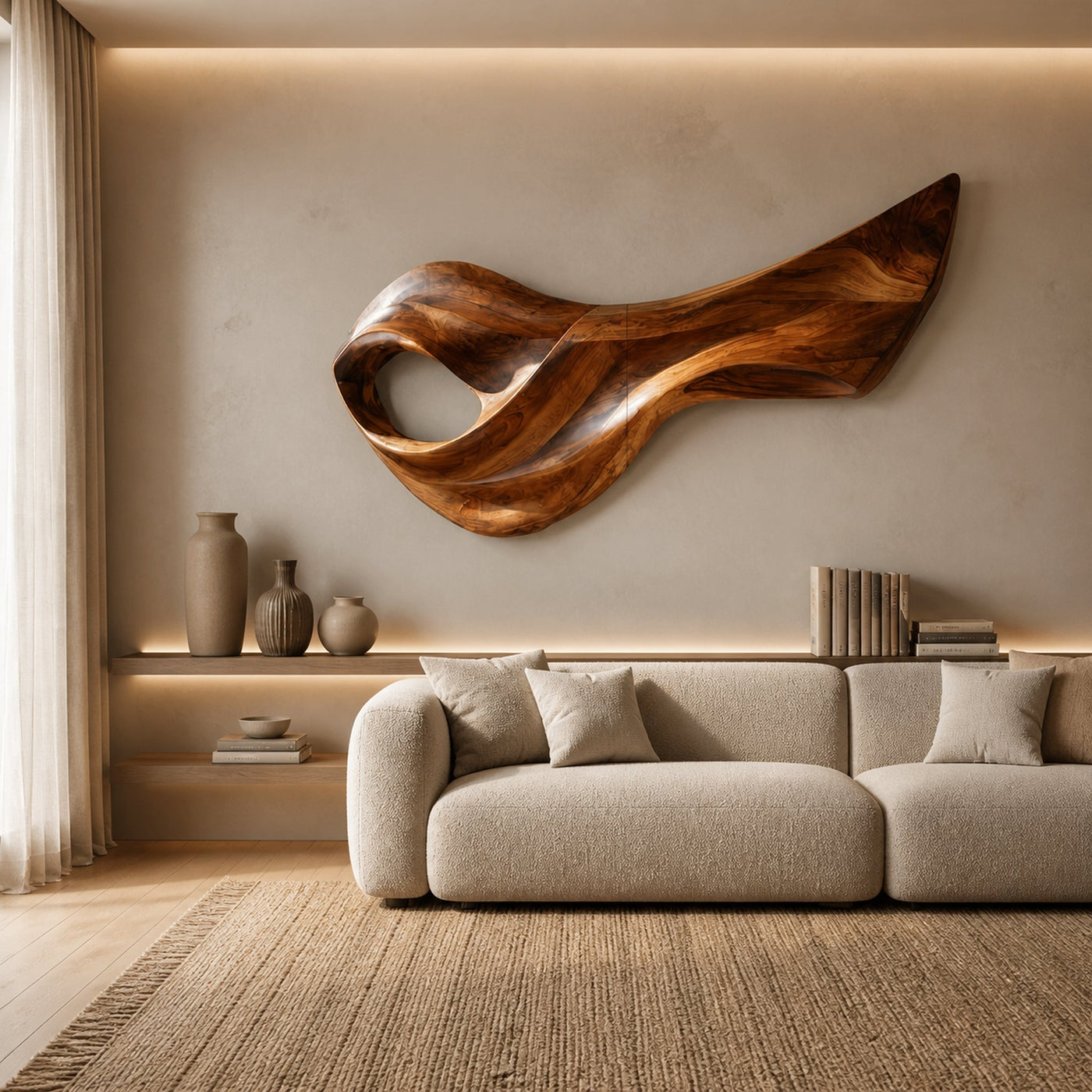 Contemporary Wood Wall Sculpture Art For Wall Decor - product view 6