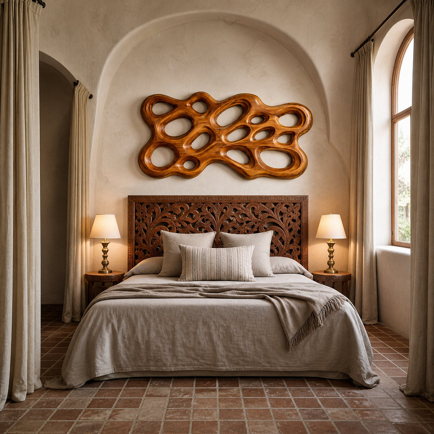 Contemporary Wooden Wall Art With Cutout Sculpture For Bedroom - product view 7