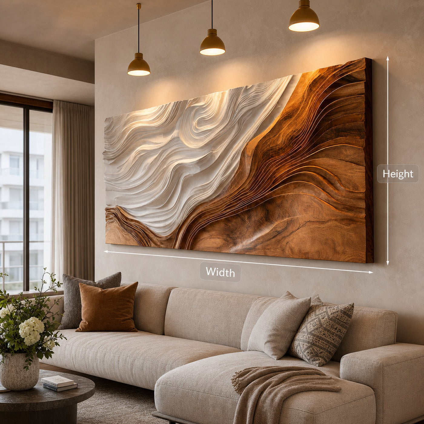 Contemporary Wooden Wave Wall Art For Wall Decor - product view 6