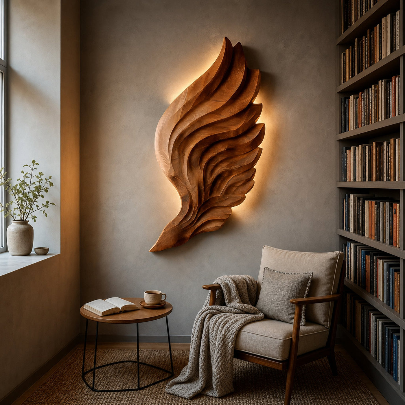 Contemporary Wooden Wing Wall Art For Modern Wall Decor - product view 6