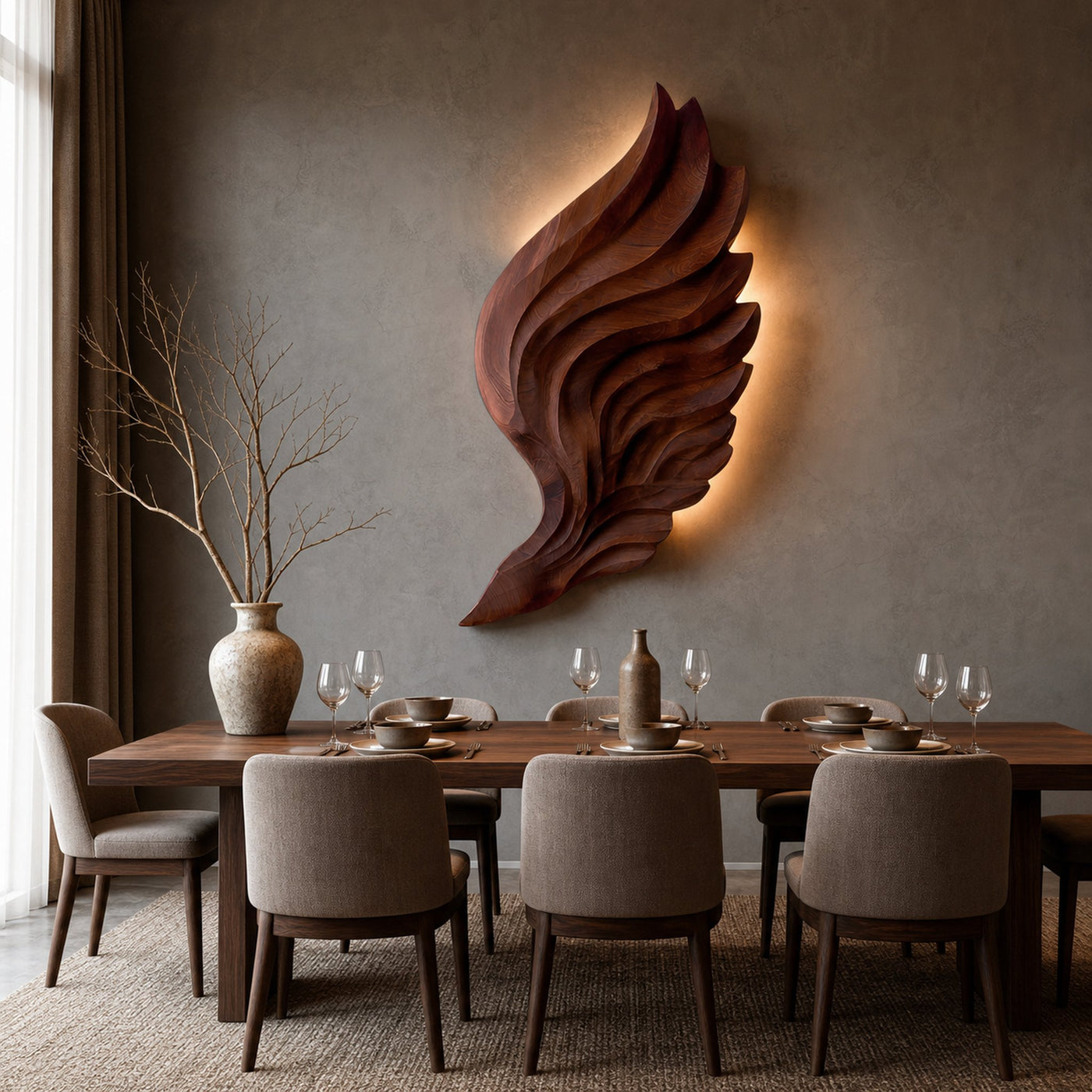 Contemporary Wooden Wing Wall Art For Modern Wall Decor - product view 7
