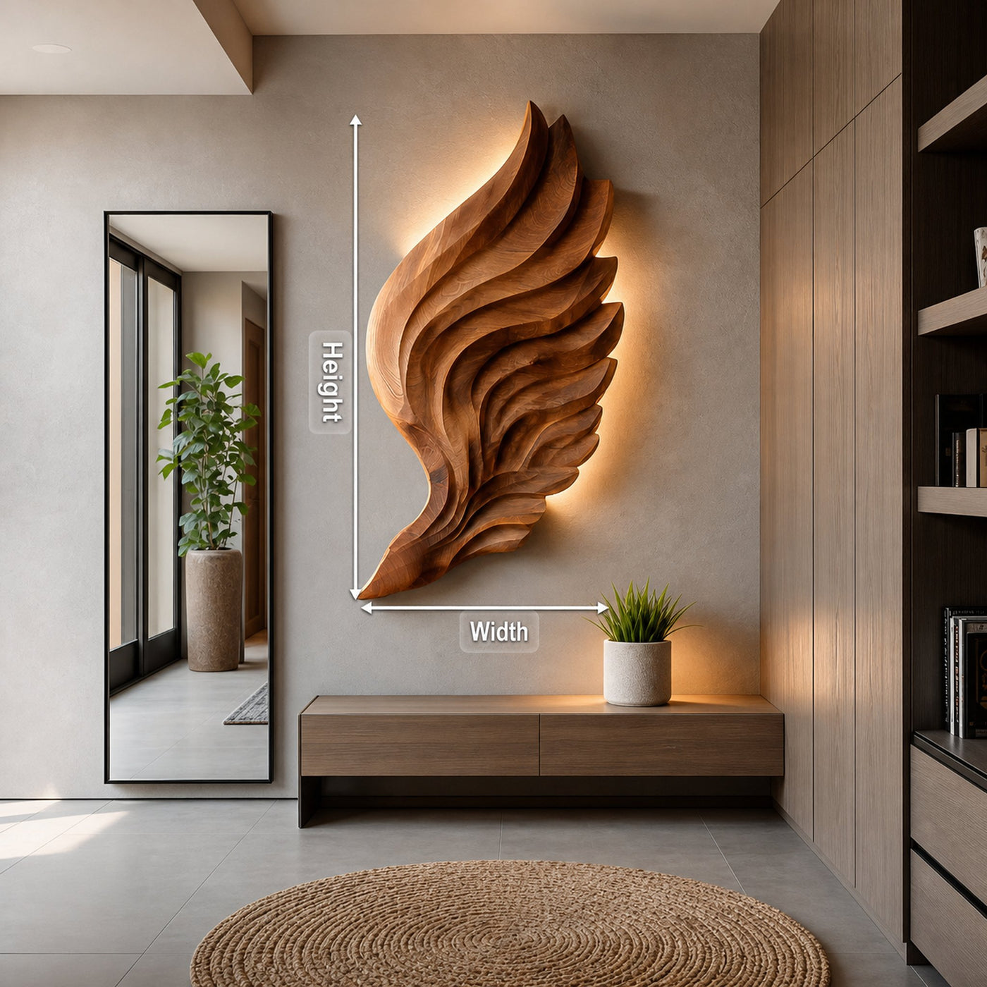 Contemporary Wooden Wing Wall Art For Modern Wall Decor - product view 8