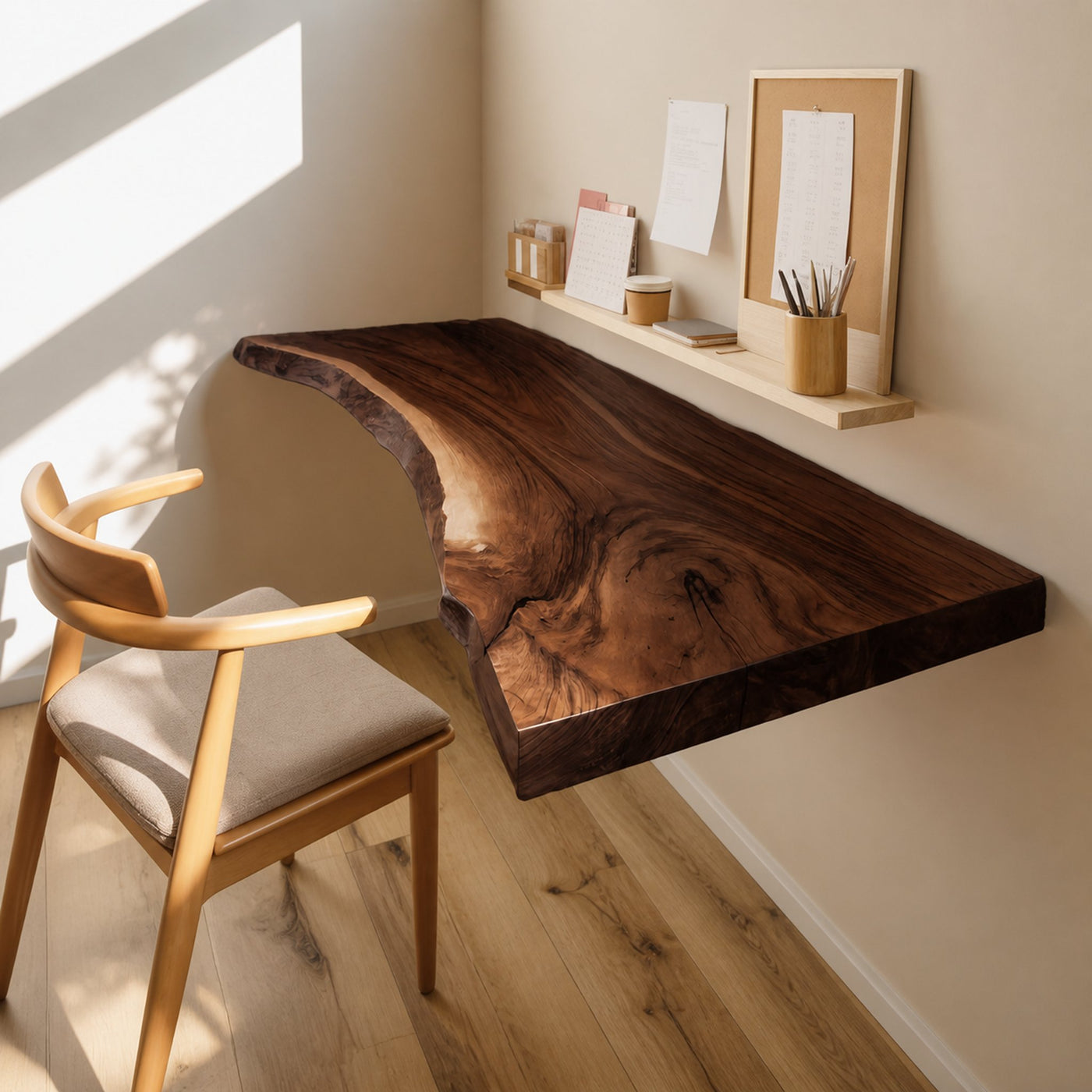 Corner Floating Live Edge Desk For Home Office - product view 6