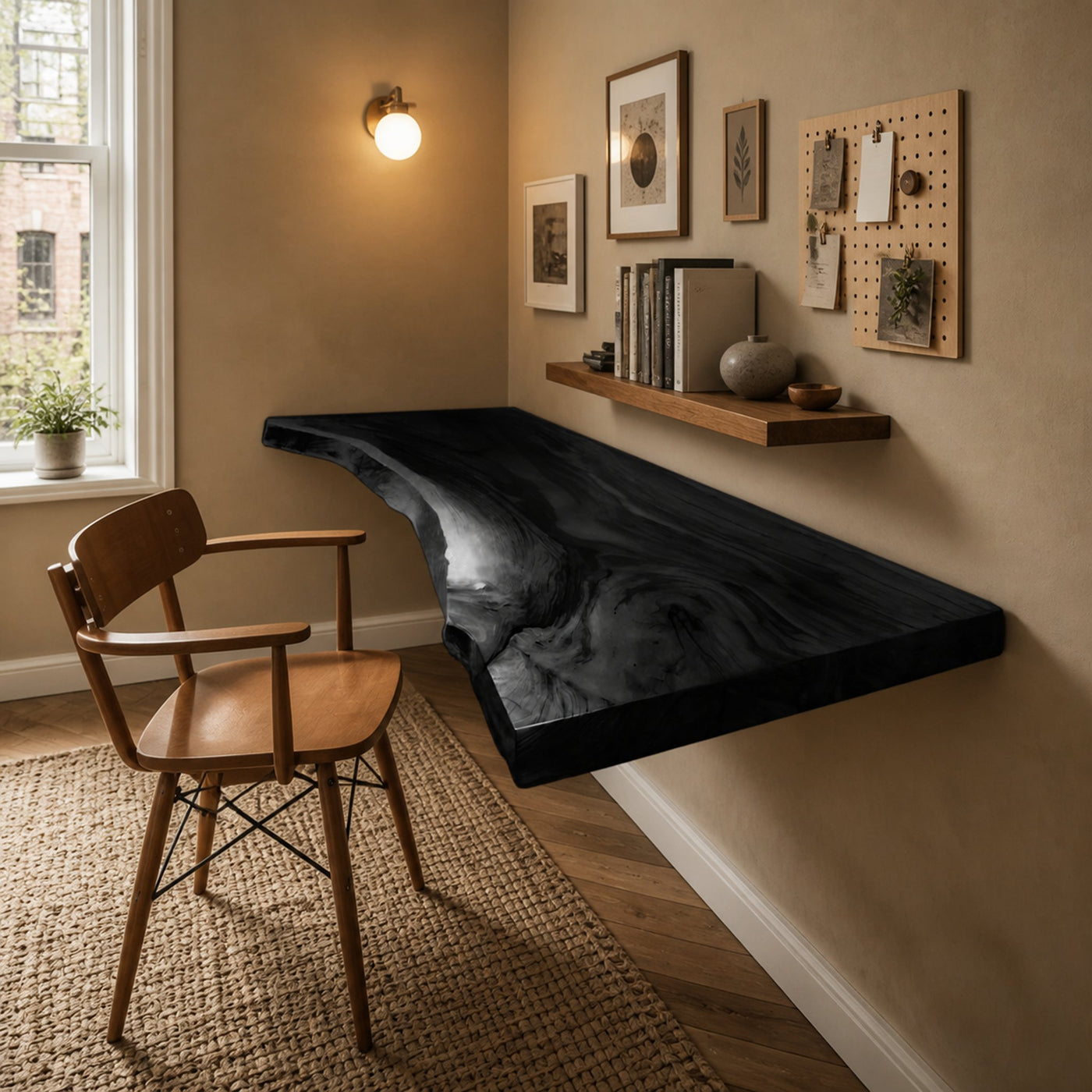 Corner Floating Live Edge Desk For Home Office - product view 7