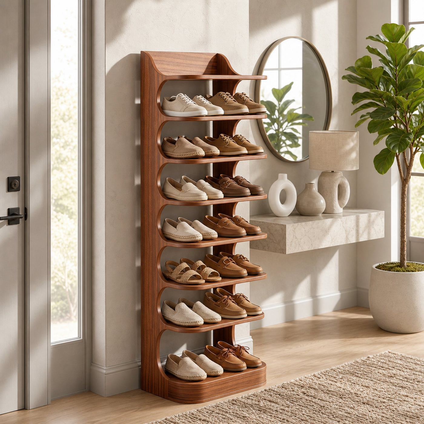 Custom Shoe Rack Solid Wood Decor Home Gitf - product view 6