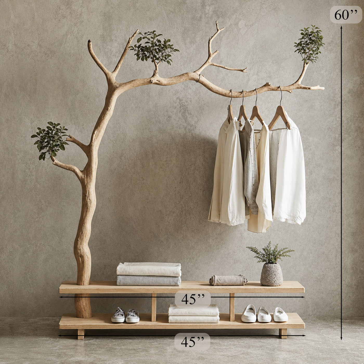Driftwood Branch Coat Hanger Wall Mount Unique Towel Hook - product view 7