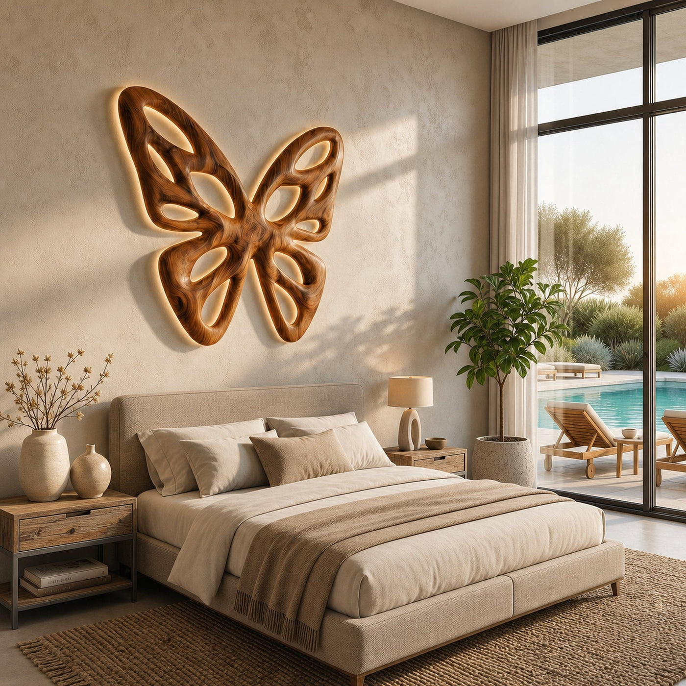 Elegant Abstract Butterfly Wooden Wall Art For Living Room Accent - product view 6