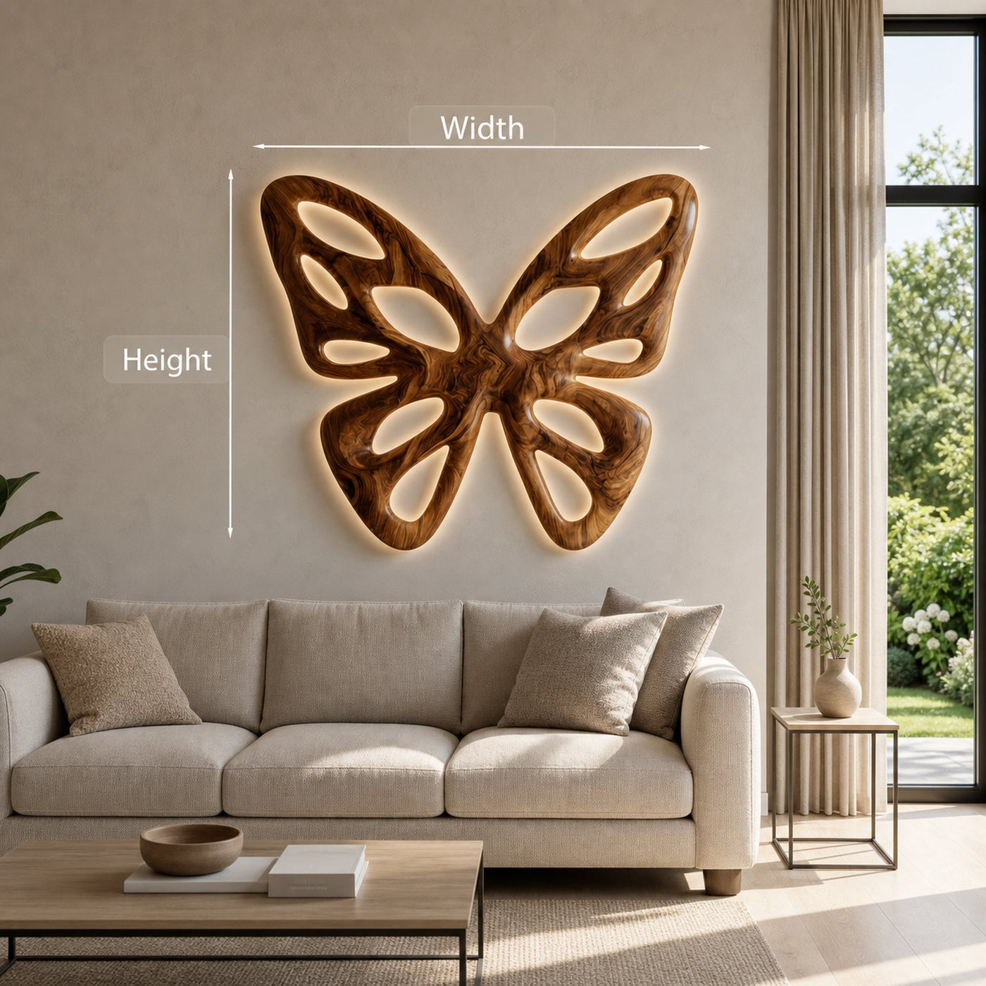 Elegant Abstract Butterfly Wooden Wall Art For Living Room Accent - product view 8
