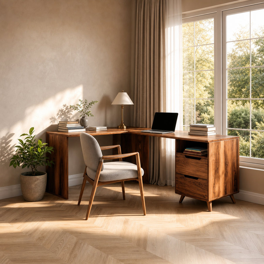 Elegant L Shaped Desk Corner For Home Office