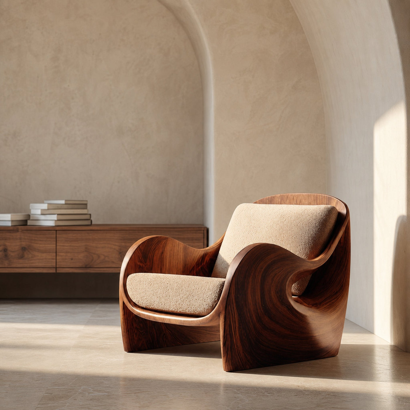 Elegant Natural Wood Chair For Modern Living Room