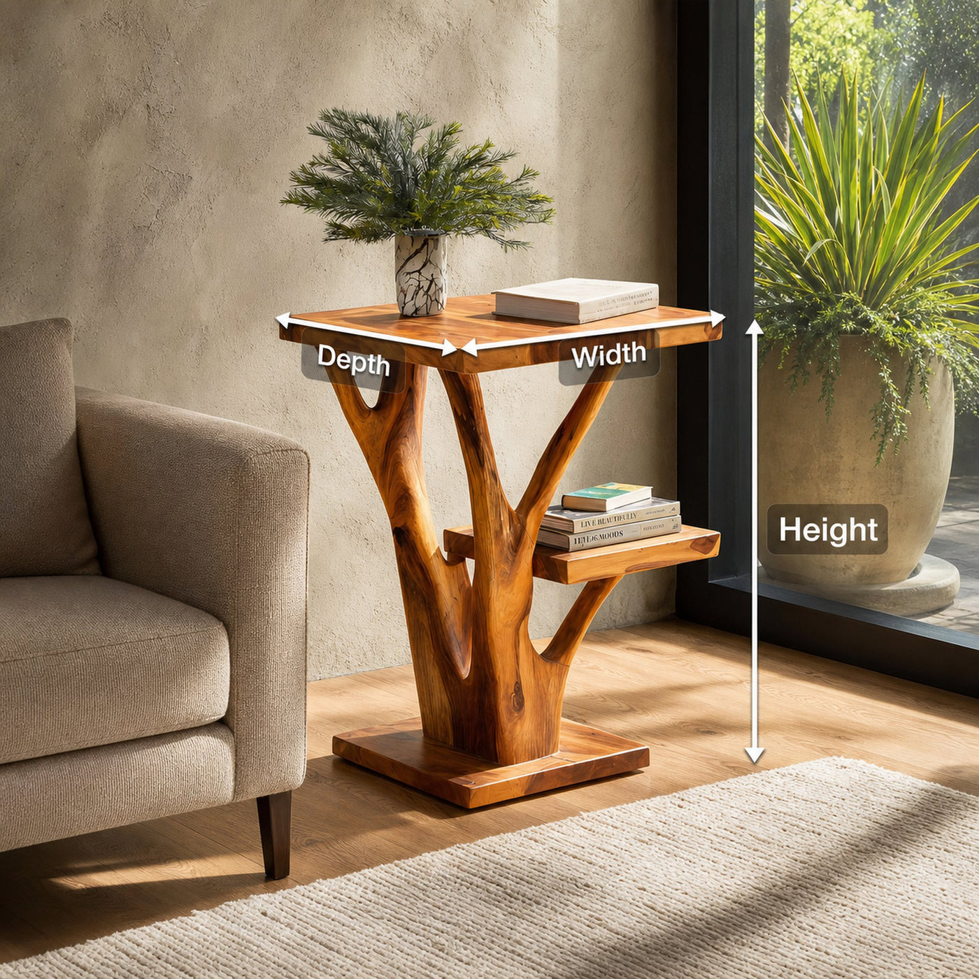 Elegant Side Table Branch Inspired Design For Living - product view 8