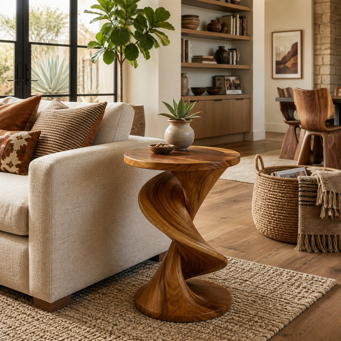 Elegant Side Table With Softly Curved Base For Living Room - product view 6