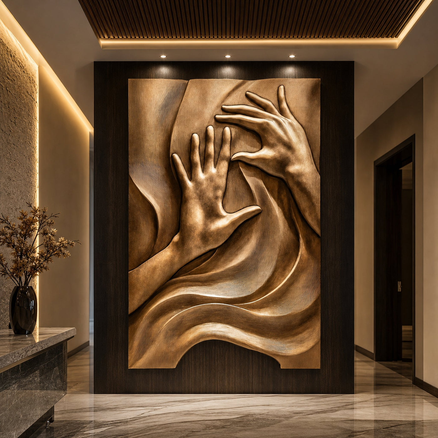 Farmhouse Large Sculpture Wall For Living Room Centerpiece