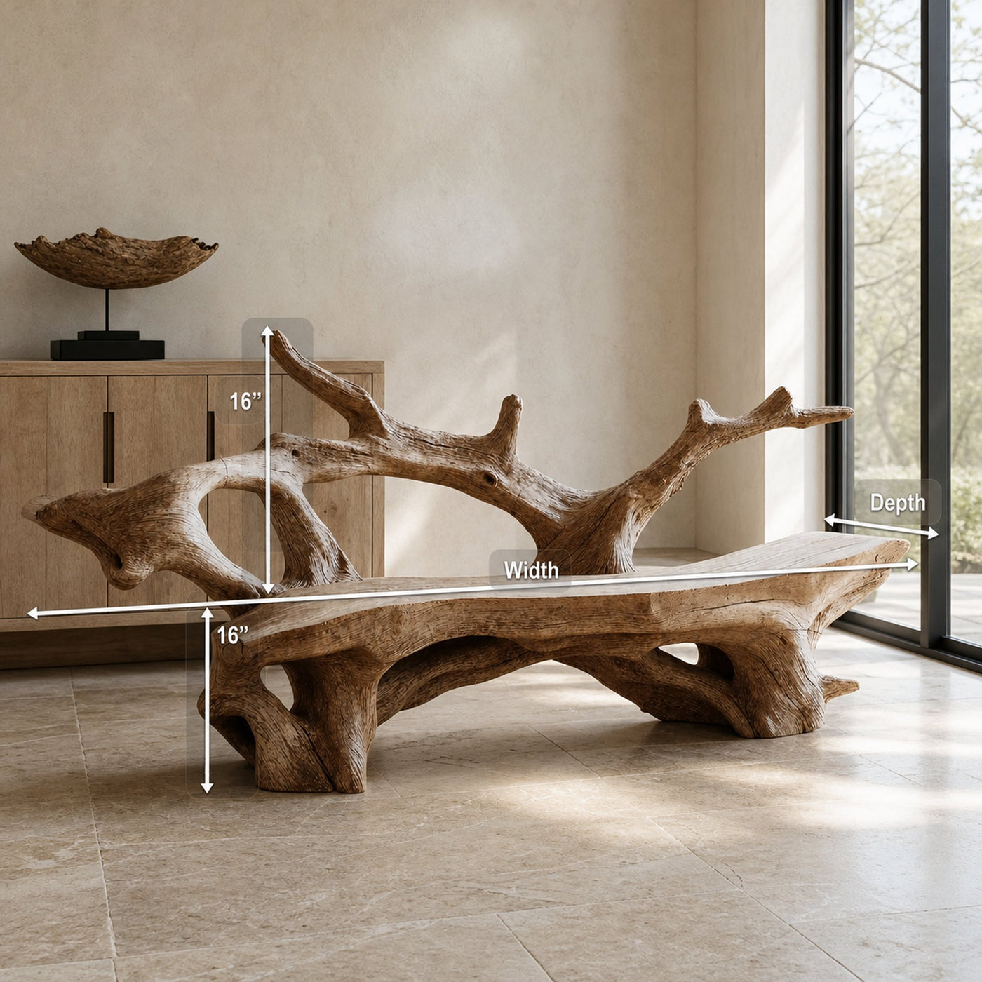 Farmhouse Live Edge Bench Outdoor Decor For Unique Garden Spaces - product view 8