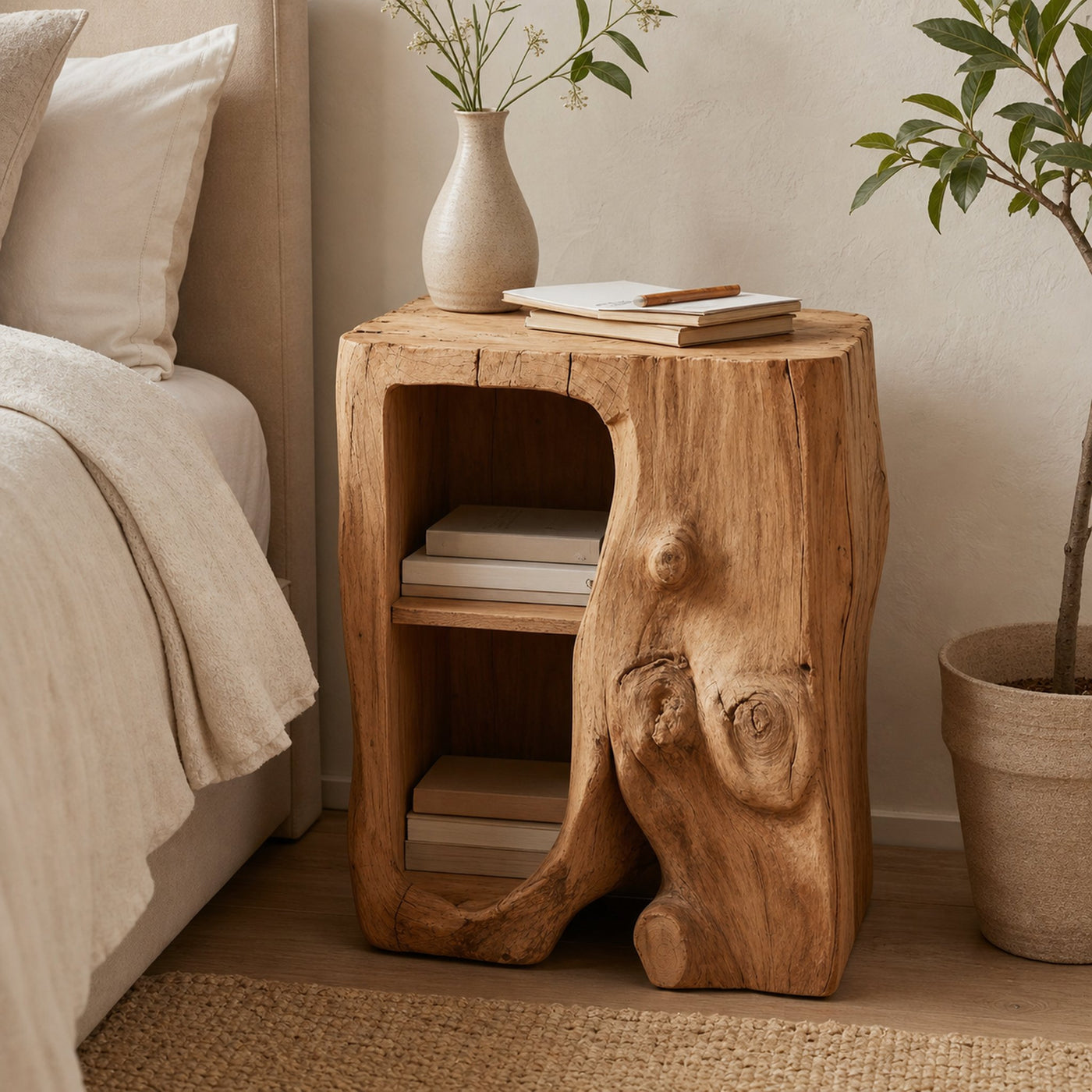 Farmhouse Live Edge Nightstand Bedroom Furniture Design