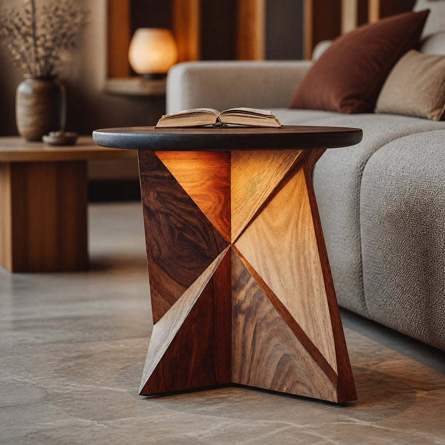 Farmhouse Live Edge Side Table For Natural Interior Decor