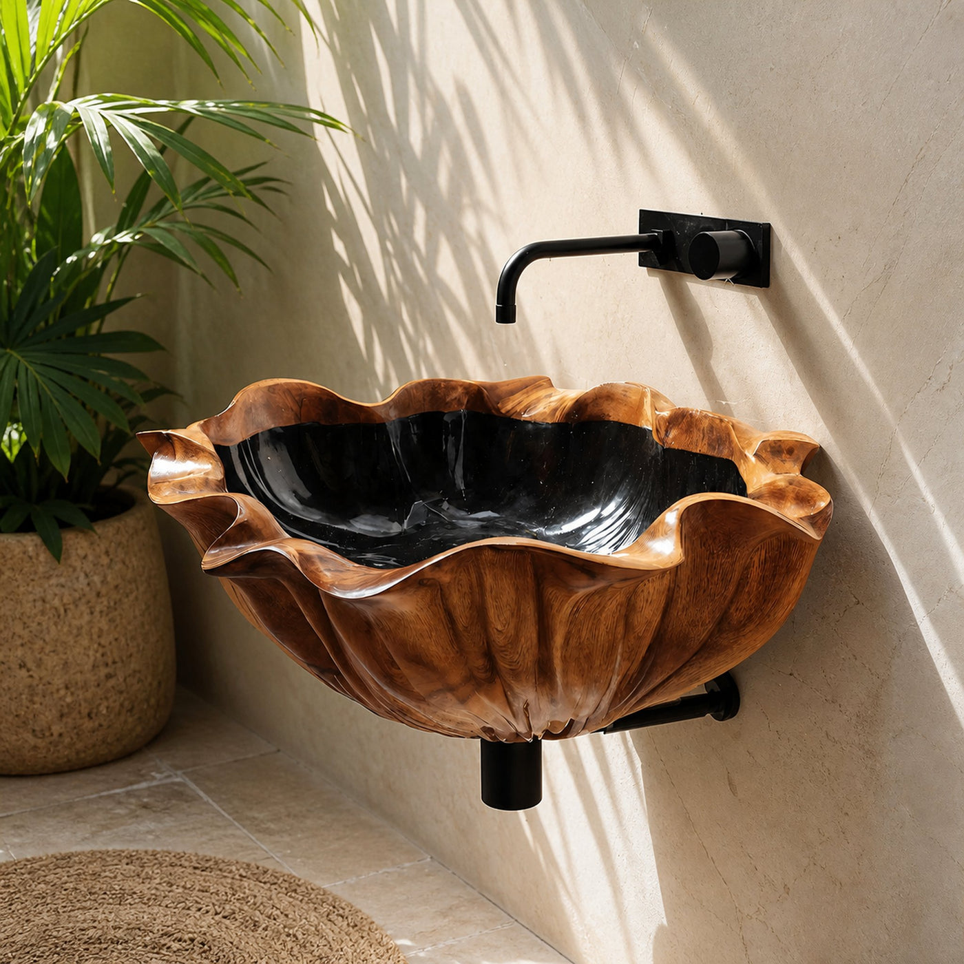 Farmhouse Live Edge Wood Vanity Sink For Timeless Bathroom Decor