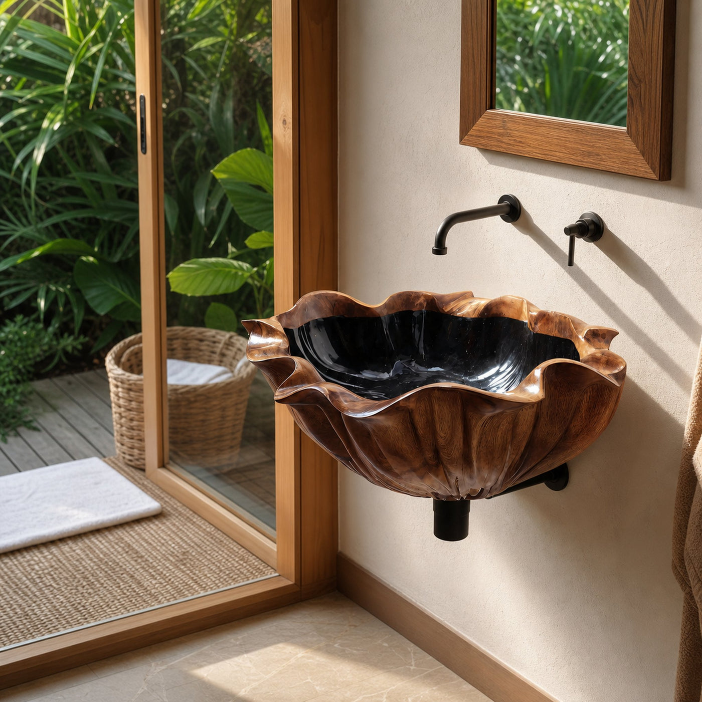Farmhouse Live Edge Wood Vanity Sink For Timeless Bathroom Decor - product view 6