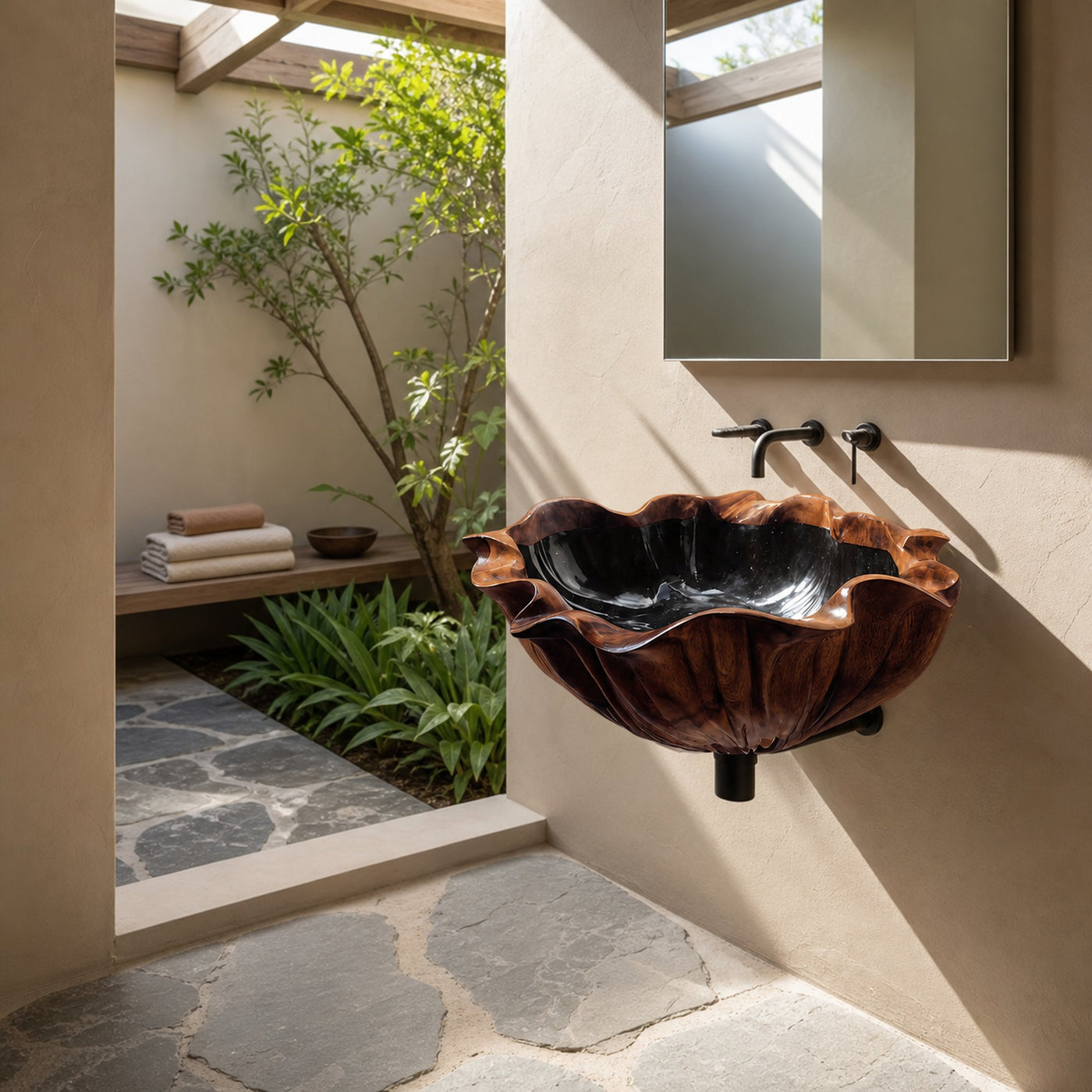 Farmhouse Live Edge Wood Vanity Sink For Timeless Bathroom Decor - product view 7