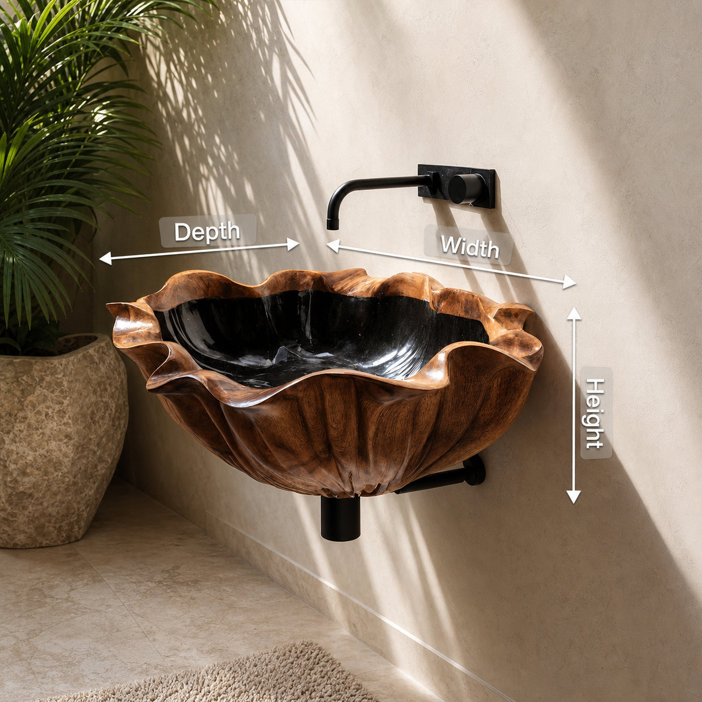 Farmhouse Live Edge Wood Vanity Sink For Timeless Bathroom Decor - product view 8