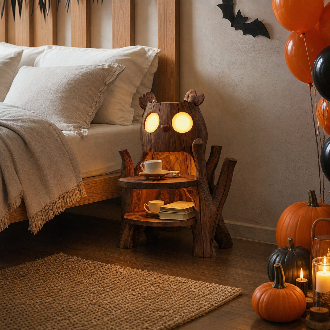Farmhouse Nightstand With Drawer For Bedroom Decor
