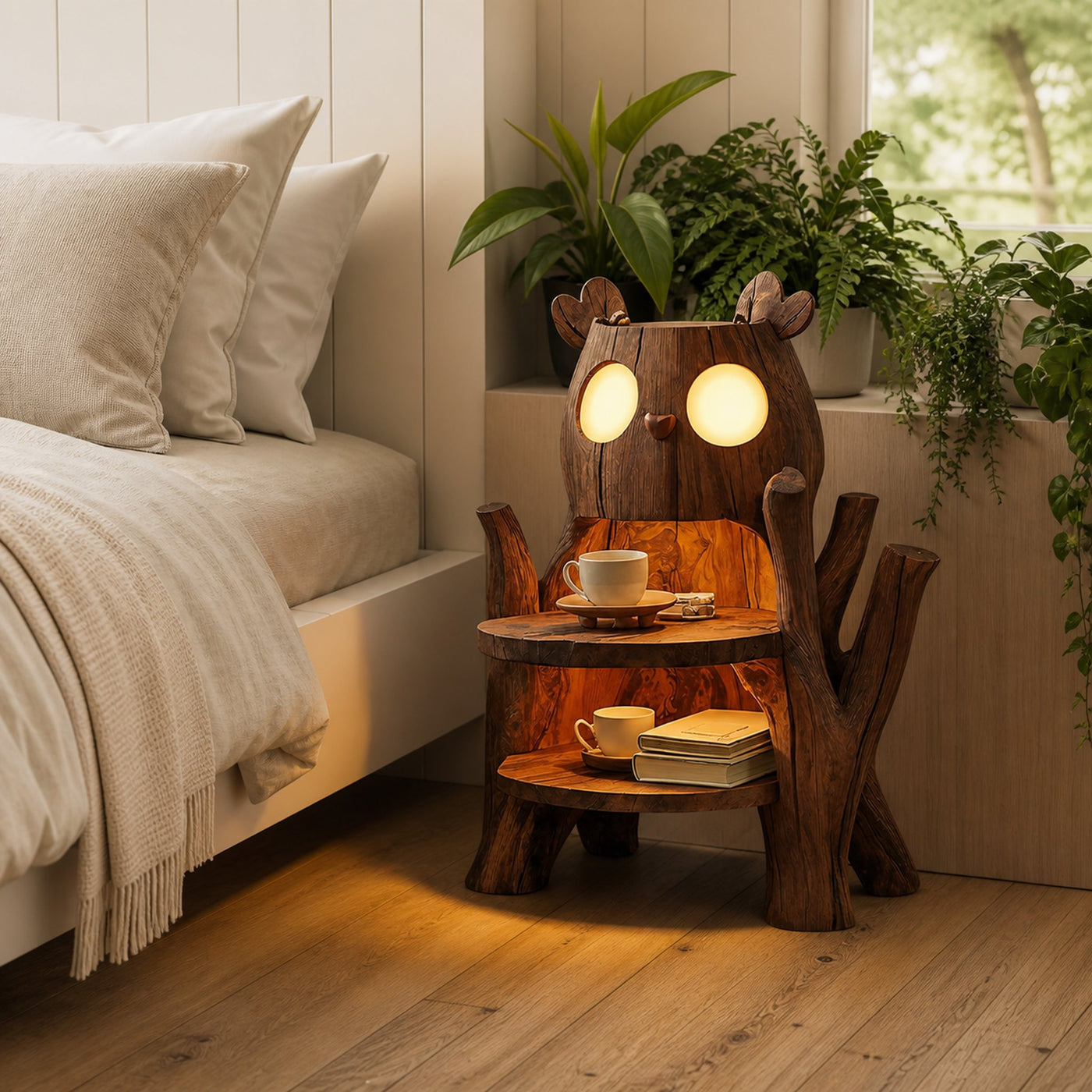 Farmhouse Nightstand With Drawer For Bedroom Decor - product view 7