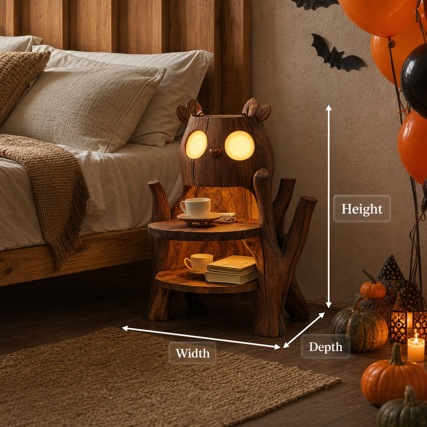 Farmhouse Nightstand With Drawer For Bedroom Decor - product view 8