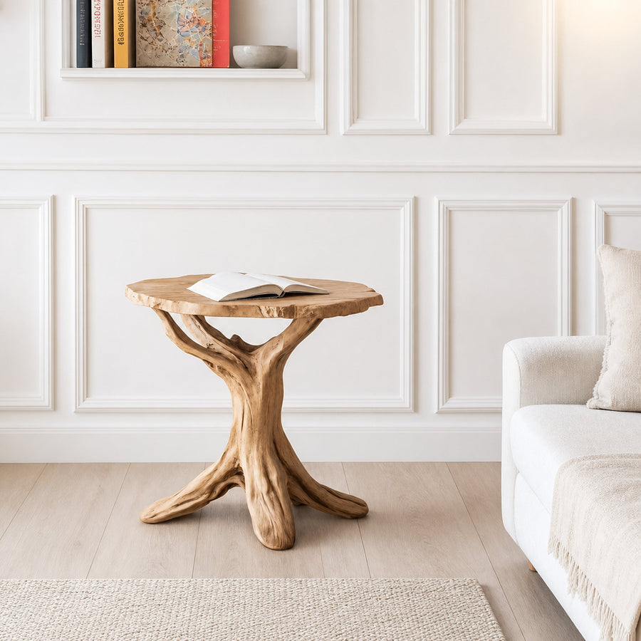 Farmhouse Round End Table For Entryway Design Stylish Furniture Decor