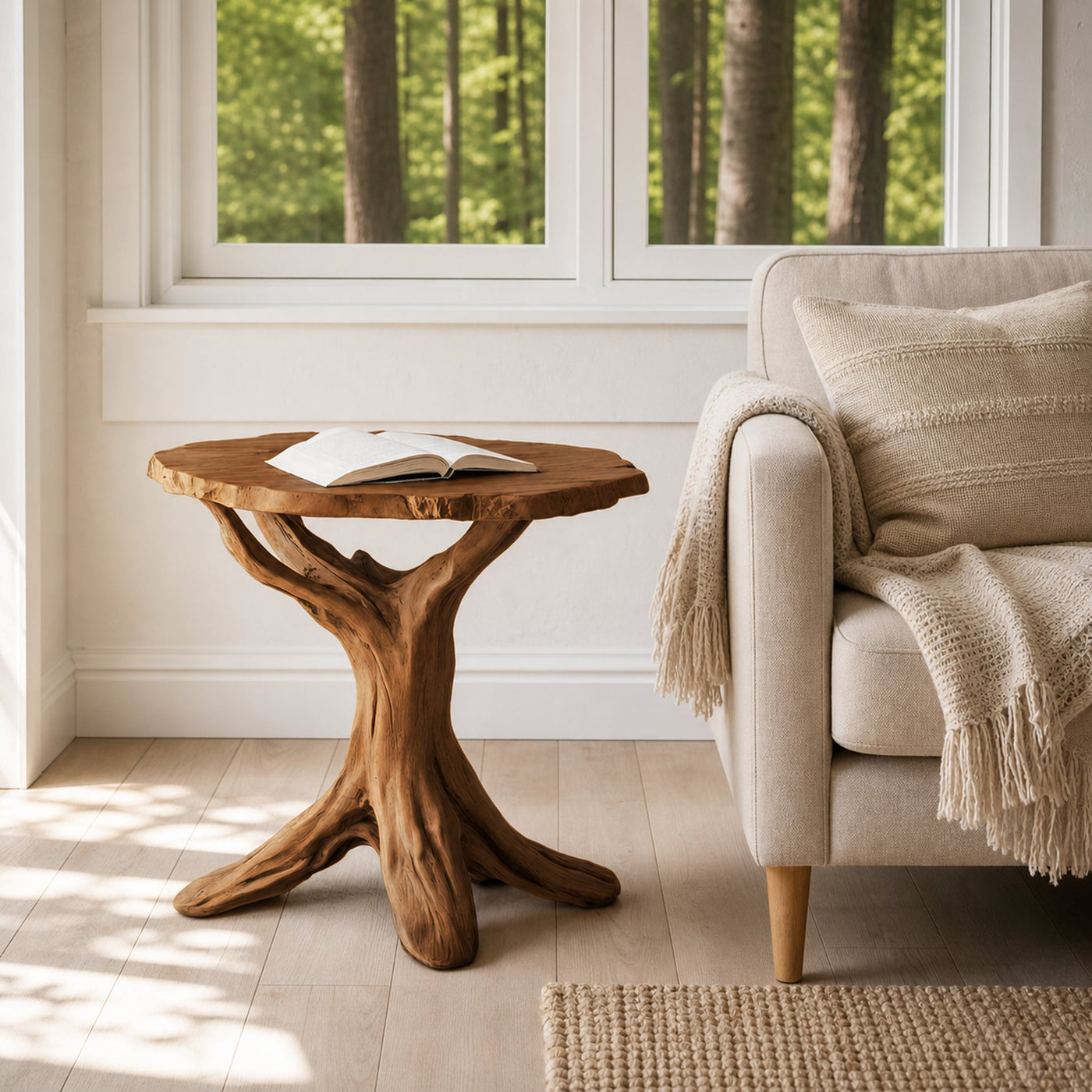 Farmhouse Round End Table For Entryway Design Stylish Furniture Decor - product view 6