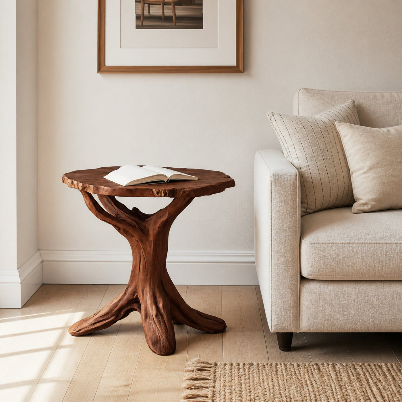 Farmhouse Round End Table For Entryway Design Stylish Furniture Decor - product view 7