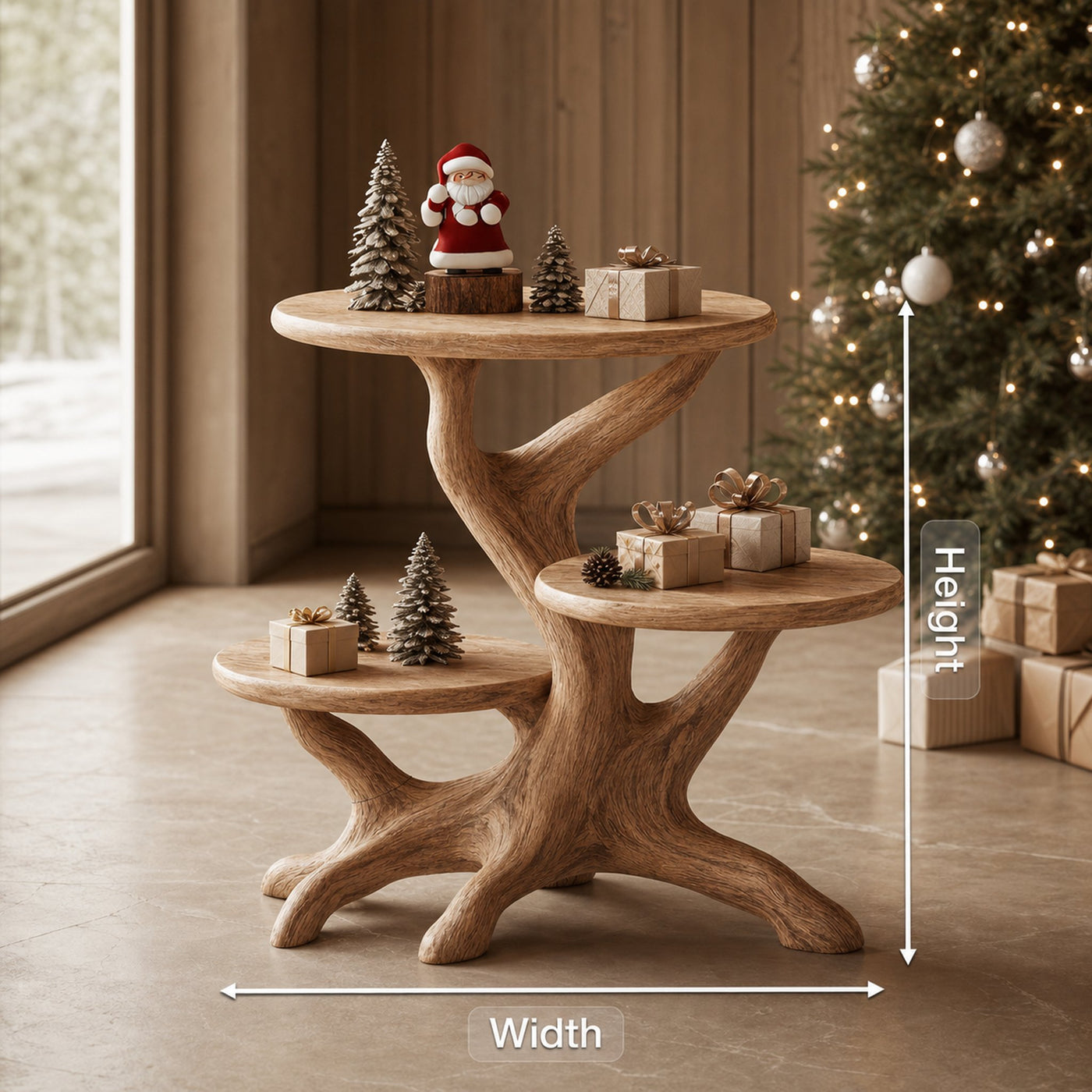 Farmhouse Round End Table For Living Room Decor Holiday Home Accent - product view 8