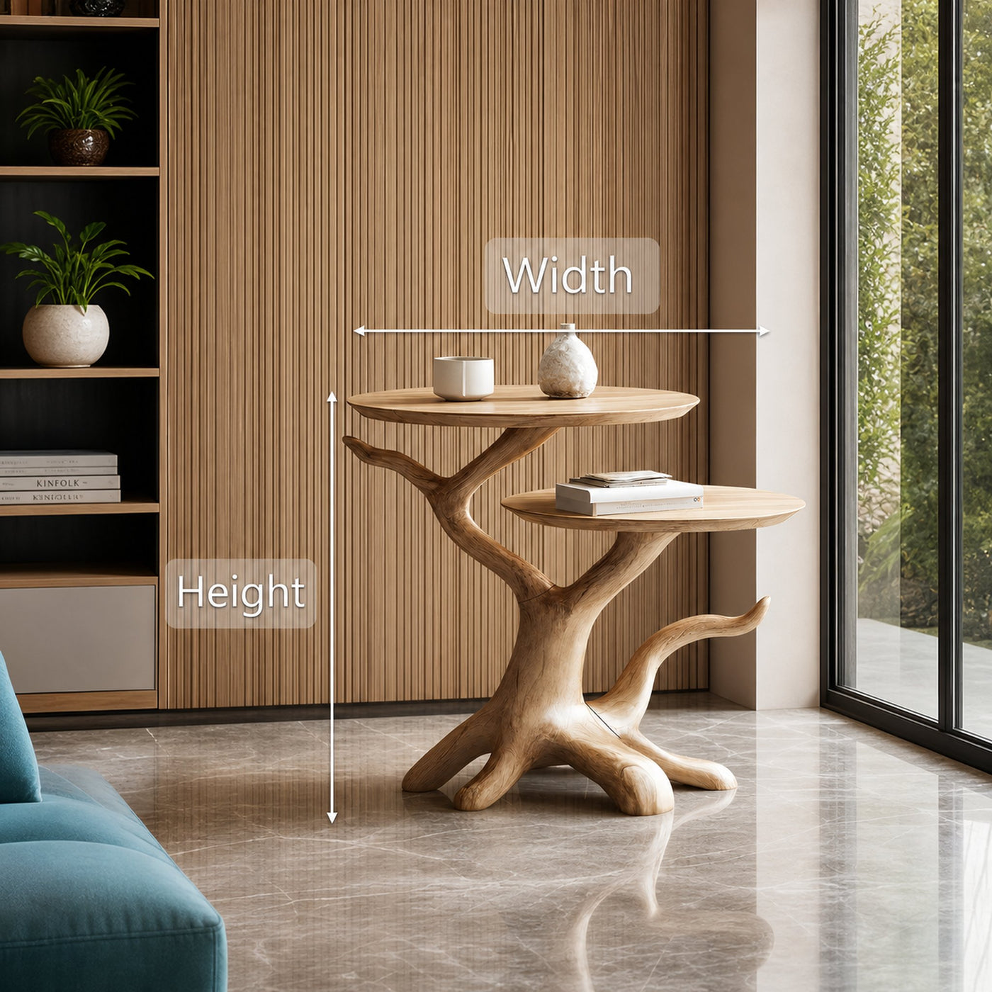 Farmhouse Solid Wood End Table For Living Room Decor And Storage - product view 8