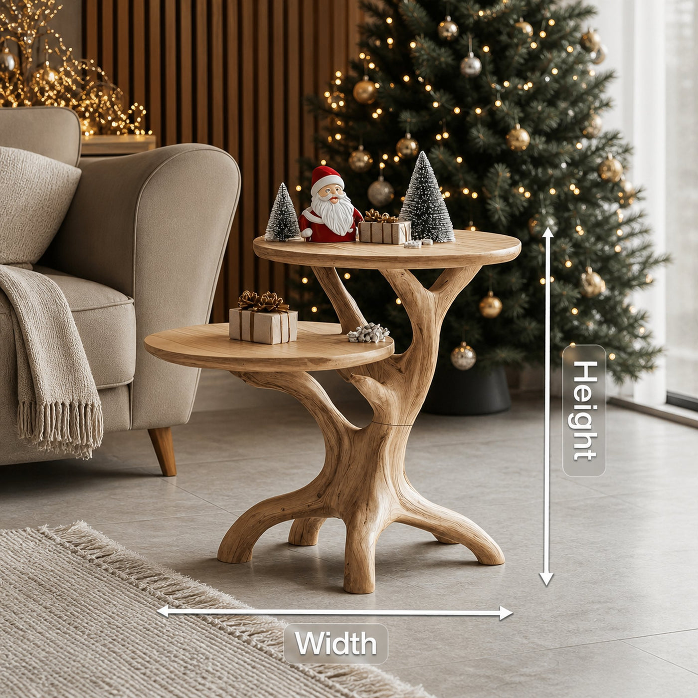 Farmhouse Solid Wood End Table For Living Room Holiday Wall Decor - product view 8