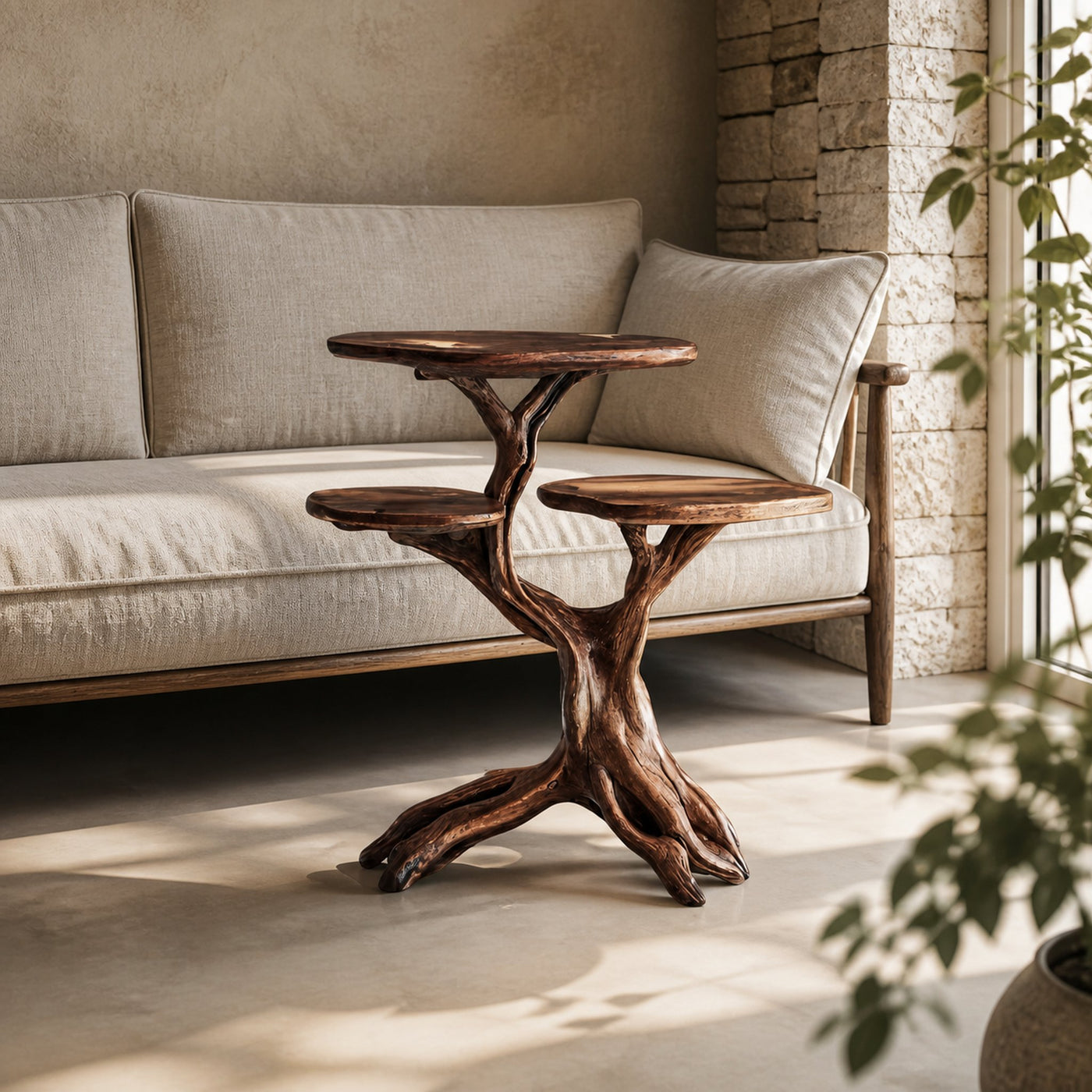 Farmhouse Solid Wood End Table For Living Room Space - product view 6