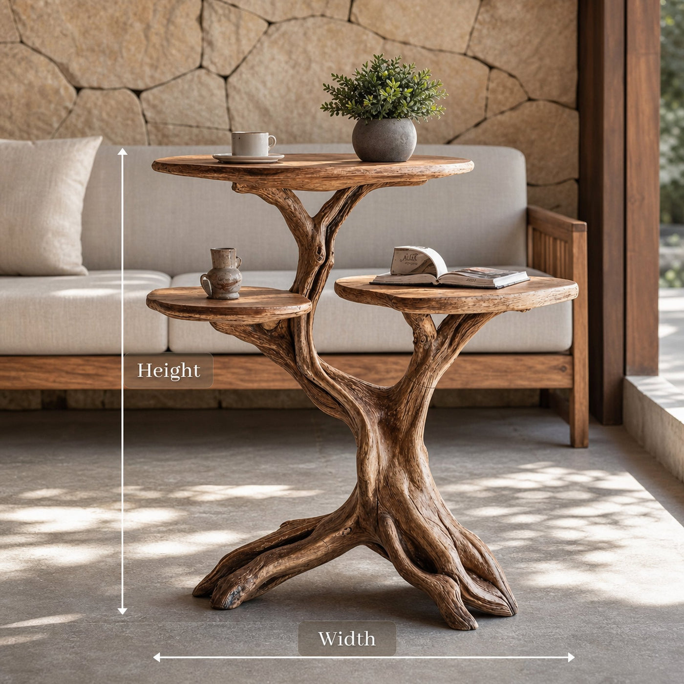 Farmhouse Solid Wood End Table For Living Room Space - product view 7