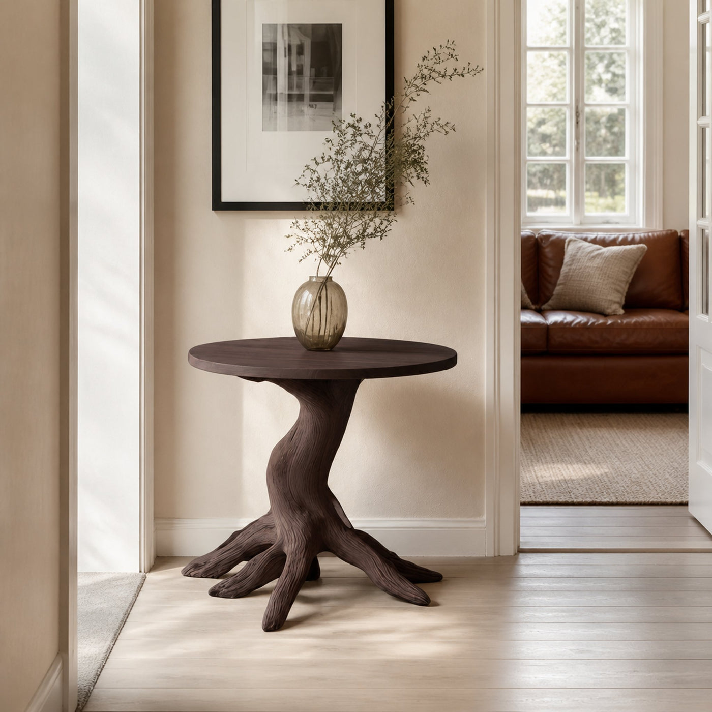 Farmhouse Solid Wood End Table For Living Room Stylish Wall Accent - product view 7
