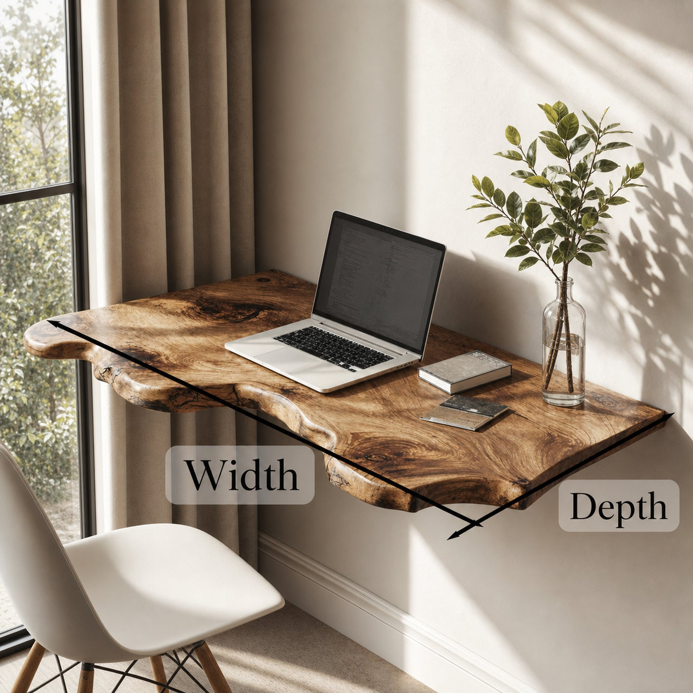 Farmhouse Solid Wood Floating Desk For Aesthetic Interior Decoration - product view 6