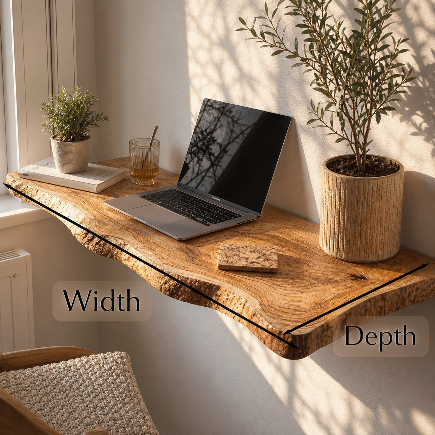 Farmhouse Solid Wood Floating Desk For Sophisticated Furniture Layout - product view 6
