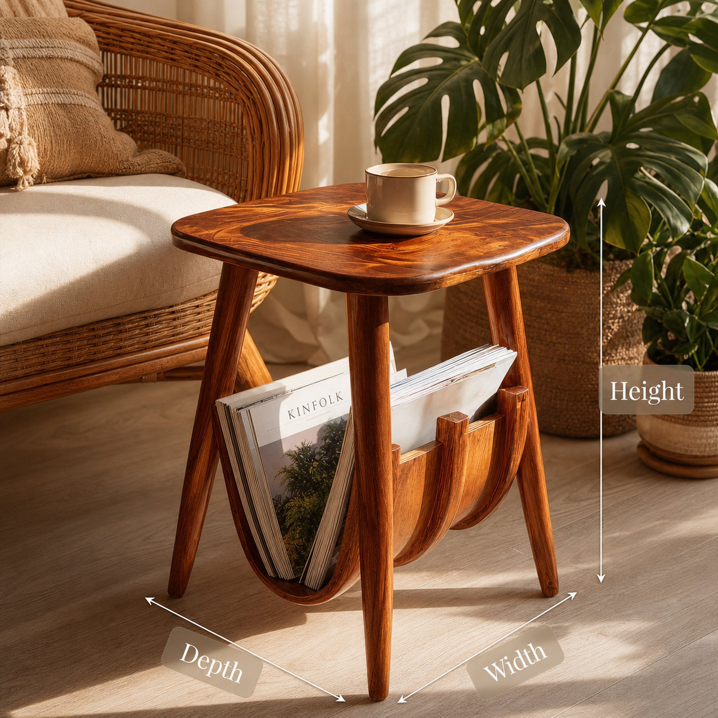 Farmhouse Solid Wood Side Table For Bedroom Decor And Home Style - product view 6