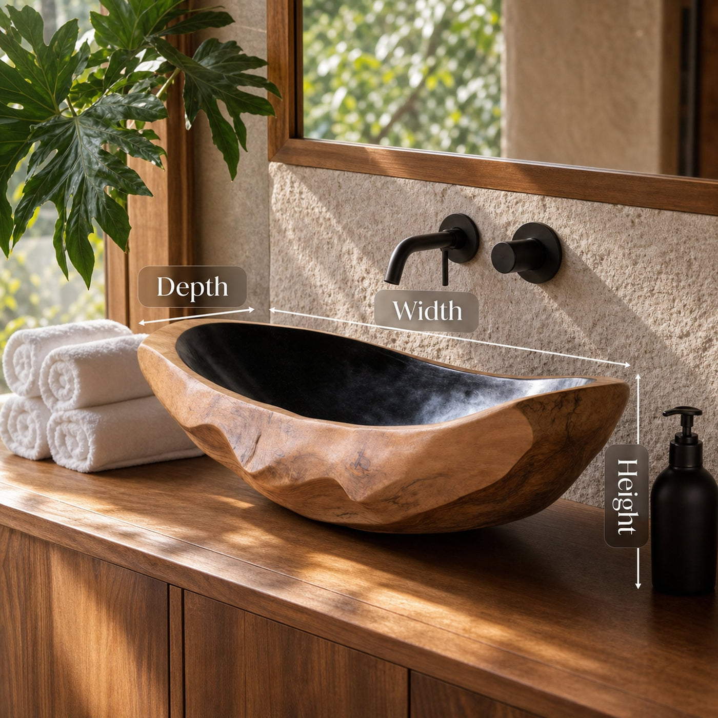 Farmhouse Solid Wood Sink For Rustic Bathroom Makeover - product view 6