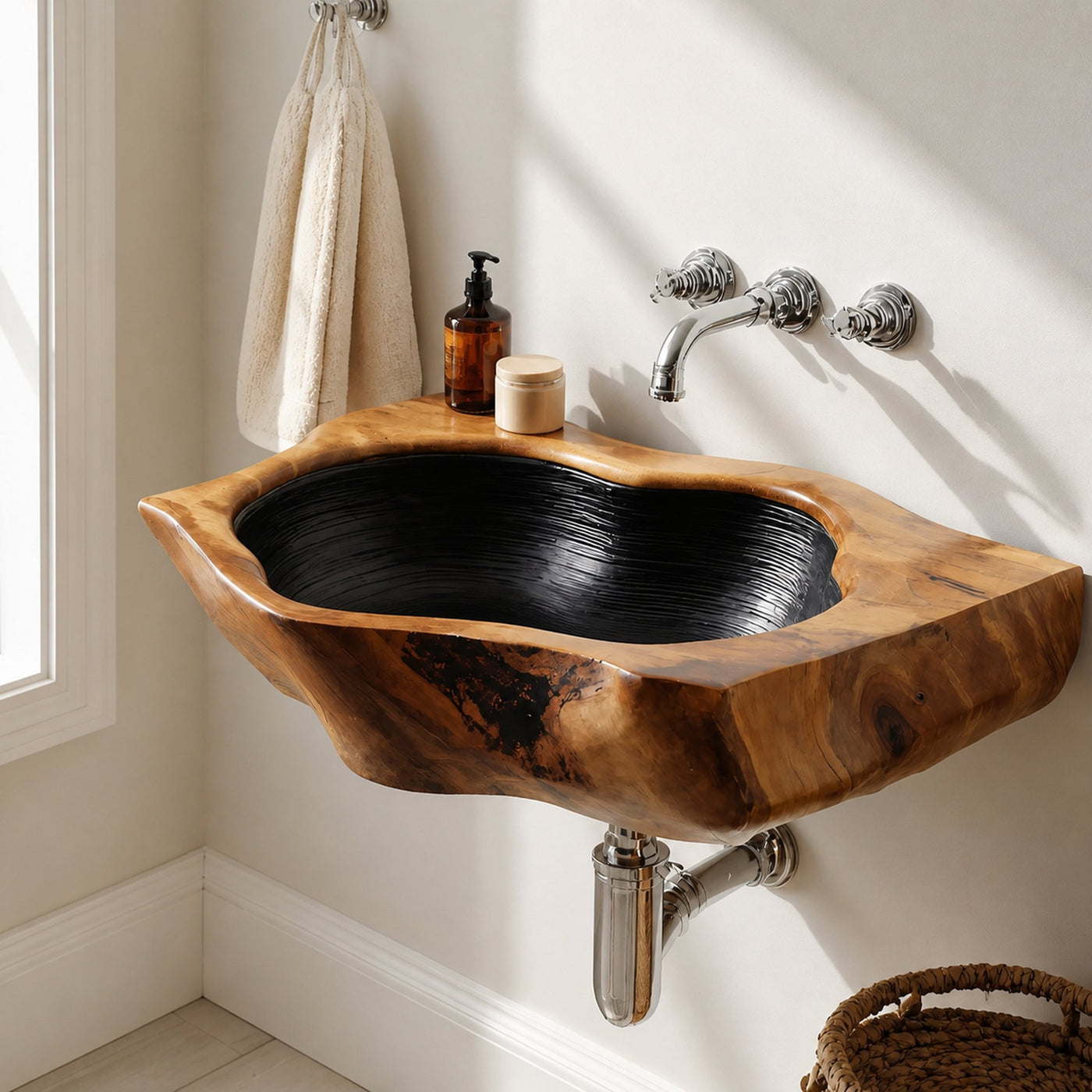 Farmhouse Solid Wood Vanity Sink For Bathroom Interior Decor