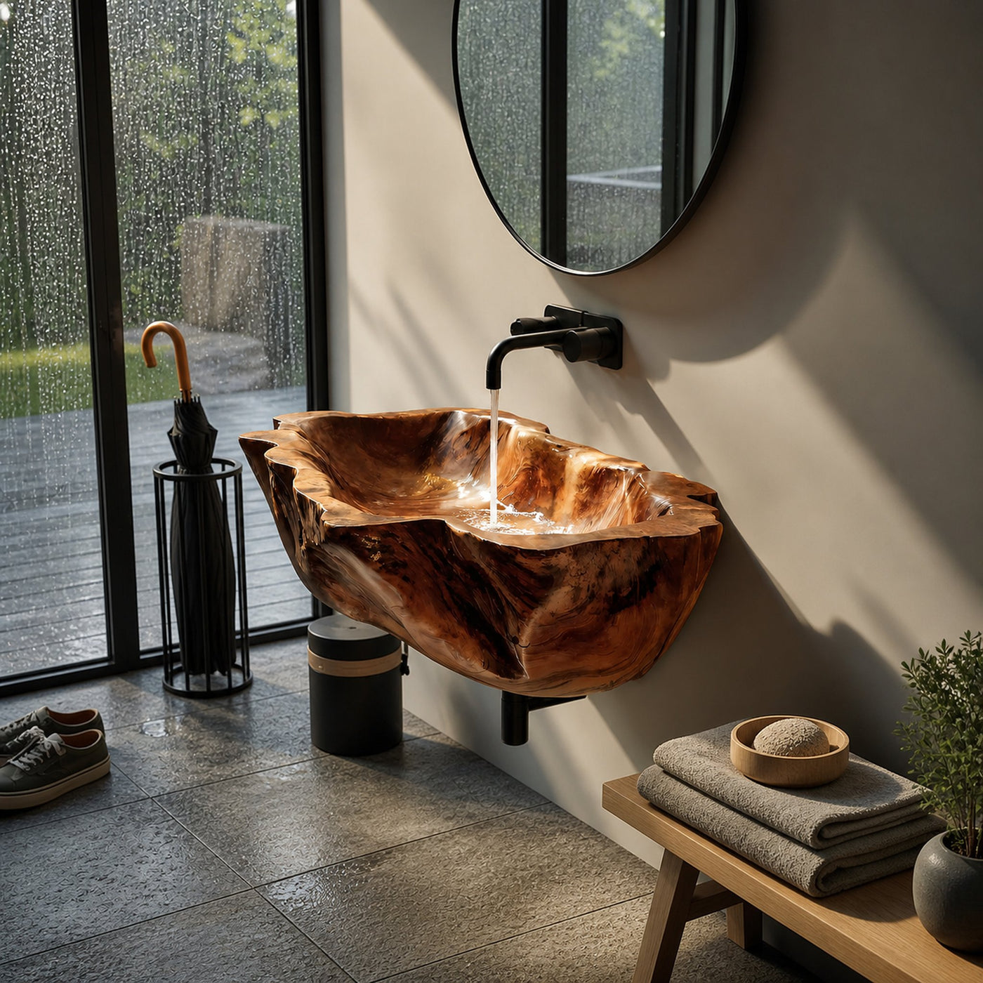 Farmhouse Solid Wood Wash Basin For Cozy Bedroom Furniture Design - product view 6