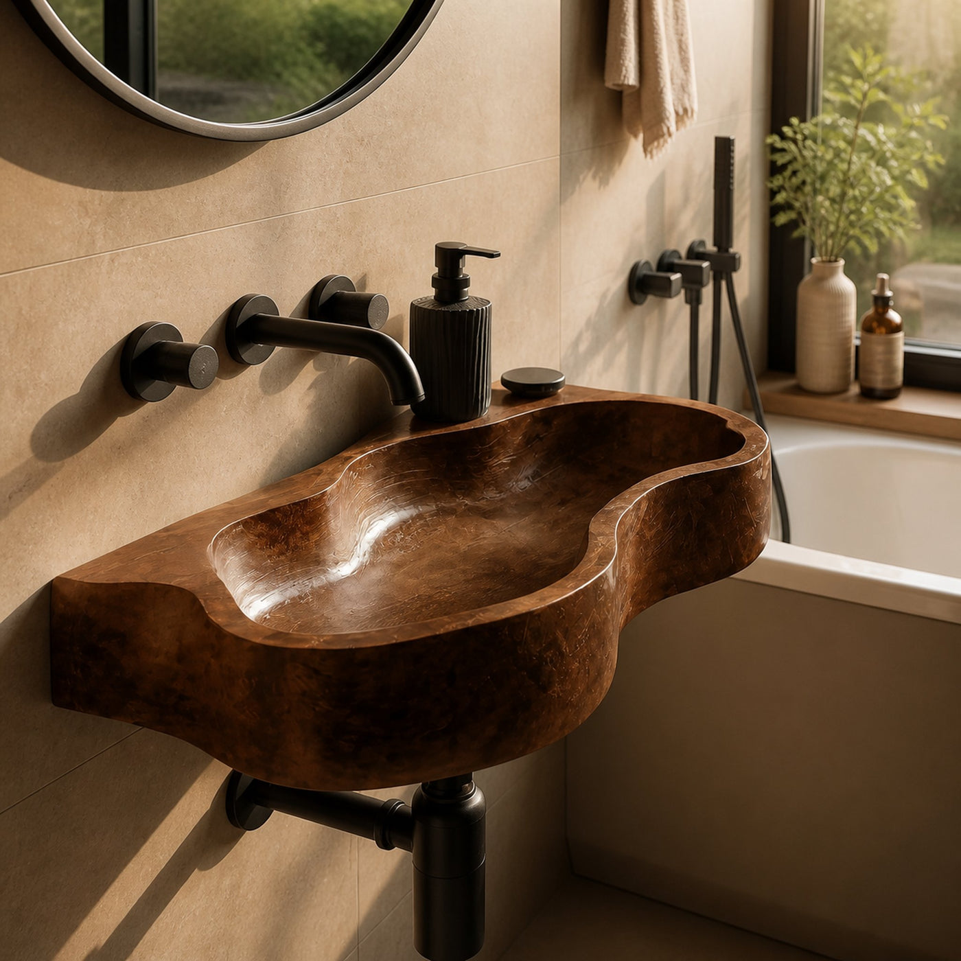 Farmhouse Solid Wood Wash Basin For Natural Bathroom Furniture Style - product view 6