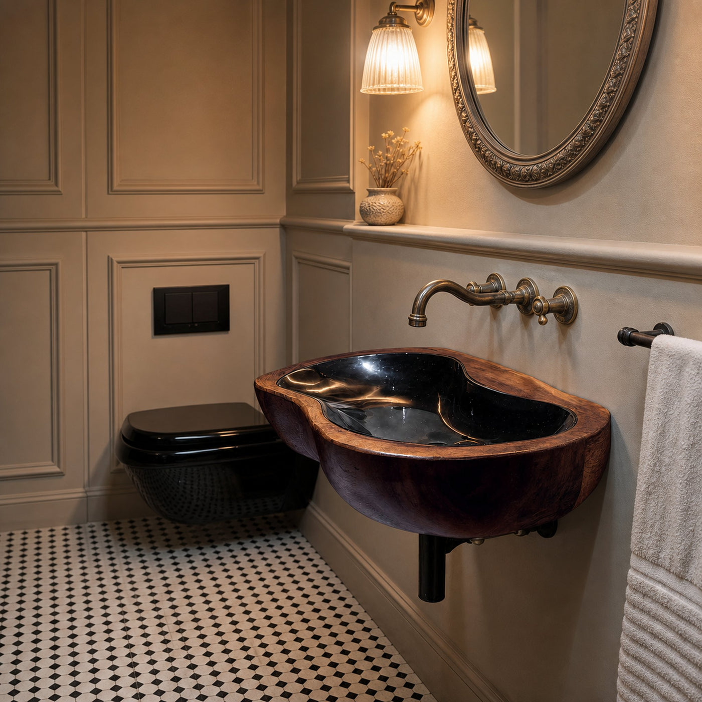 Farmhouse Solid Wood Wash Basin For Rustic Bathroom Vanity Decor - product view 7