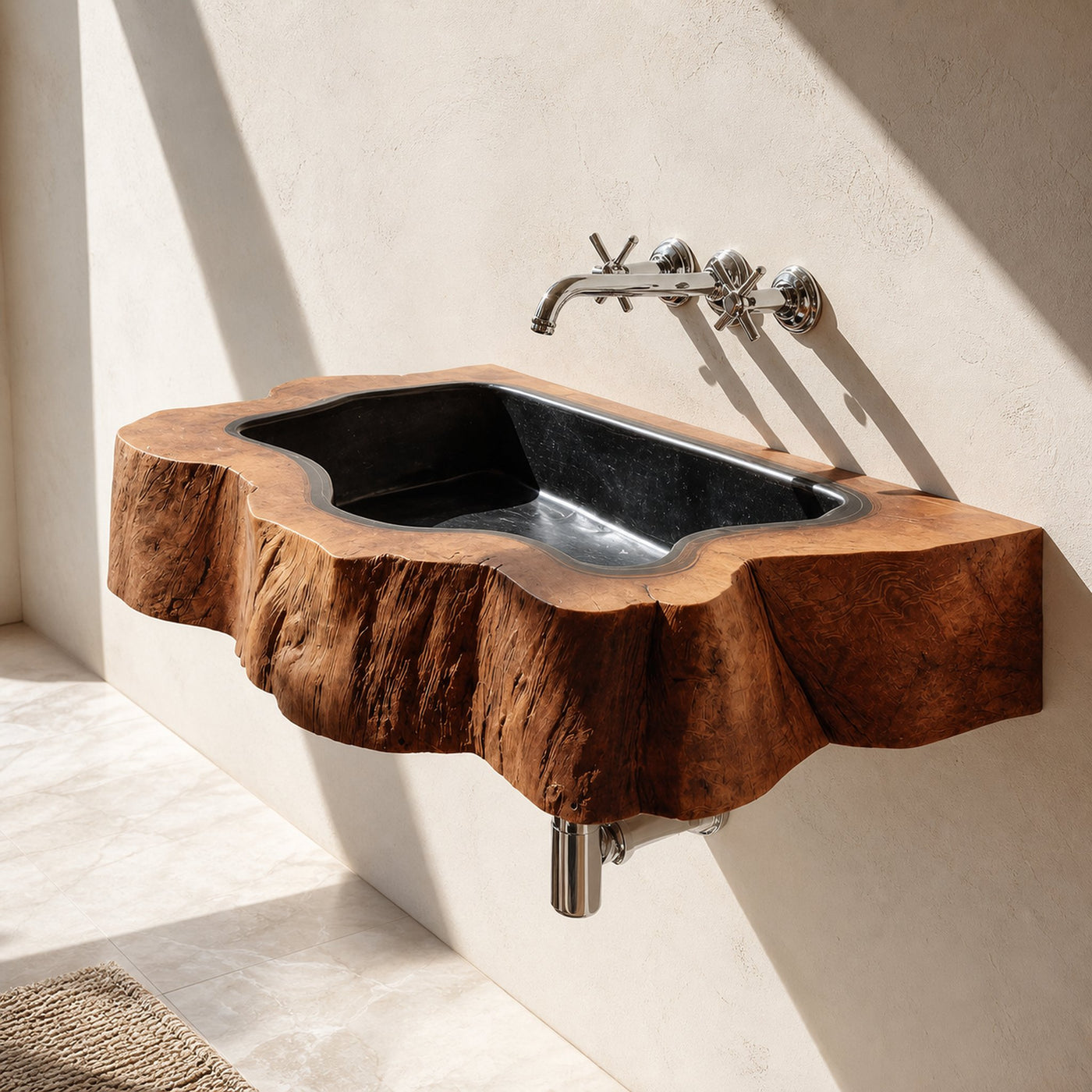 Farmhouse Wall Mounted Wooden Bathroom Sink For Bathroom Furniture Style