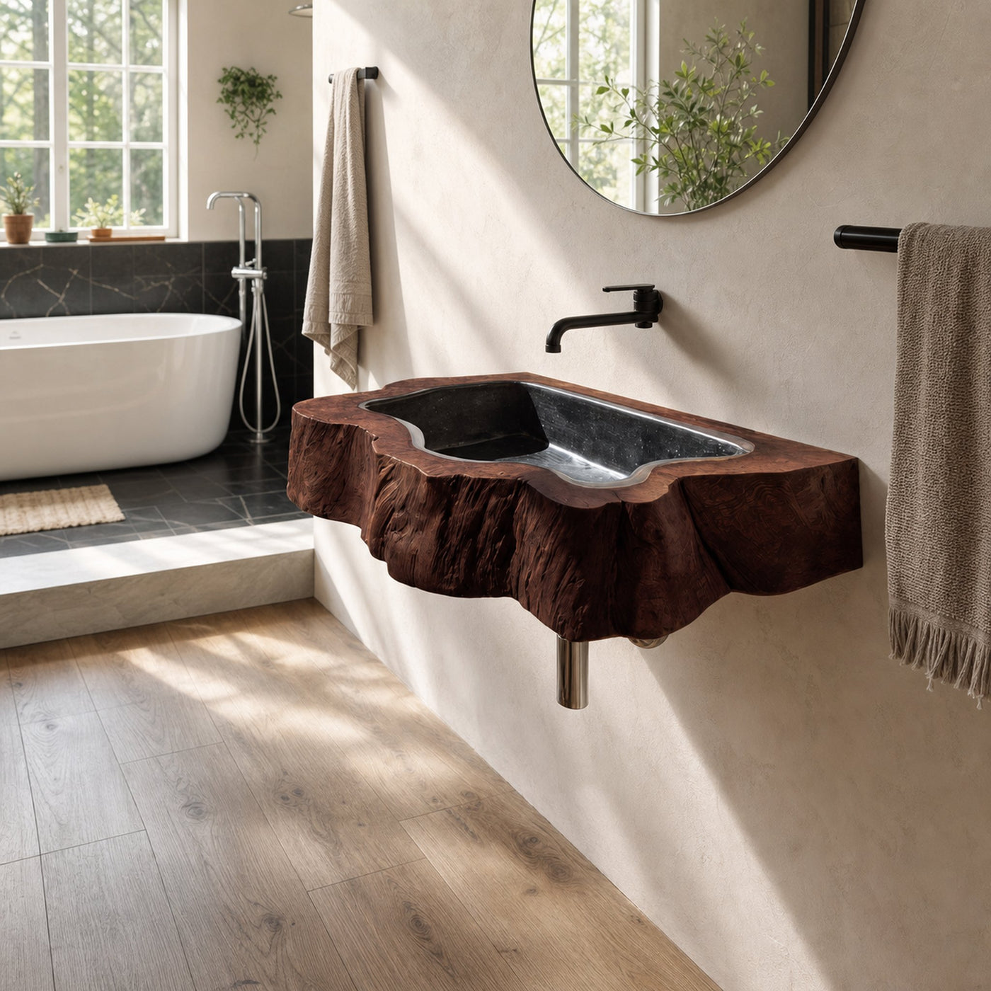 Farmhouse Wall Mounted Wooden Bathroom Sink For Bathroom Furniture Style - product view 7