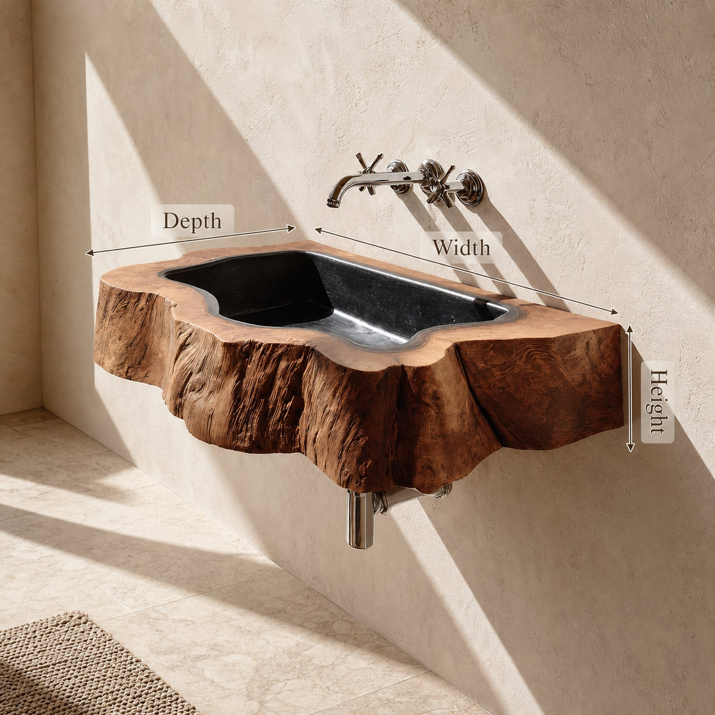 Farmhouse Wall Mounted Wooden Bathroom Sink For Bathroom Furniture Style - product view 8